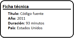 Ficha técnica del film Código fuente